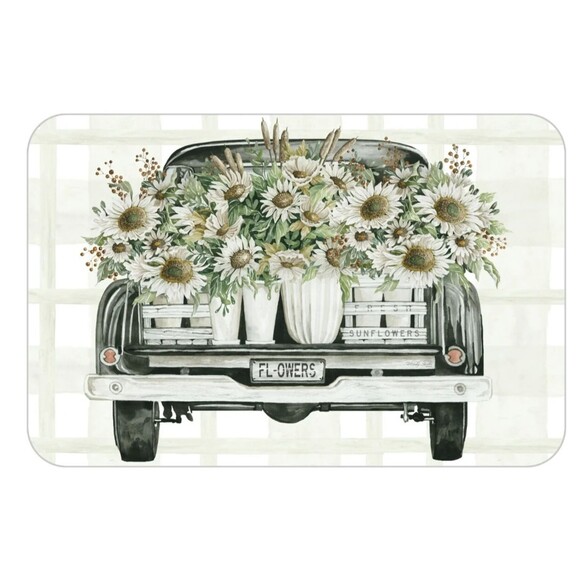 Country Truck Sunflowers Placemats Reversible Plastic Flexible 2-Pc Gift NEW - Picture 3 of 4